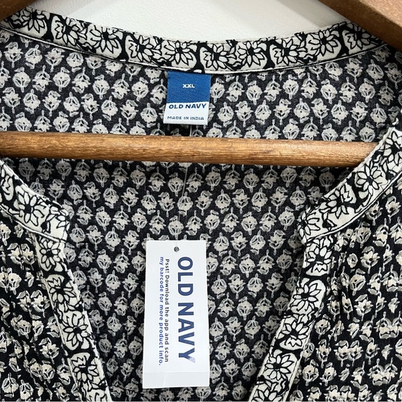 Old Navy Oversized Long Sleeve Printed Mini Dress Peasant Belted Balloon XXL - Picture 11 of 14